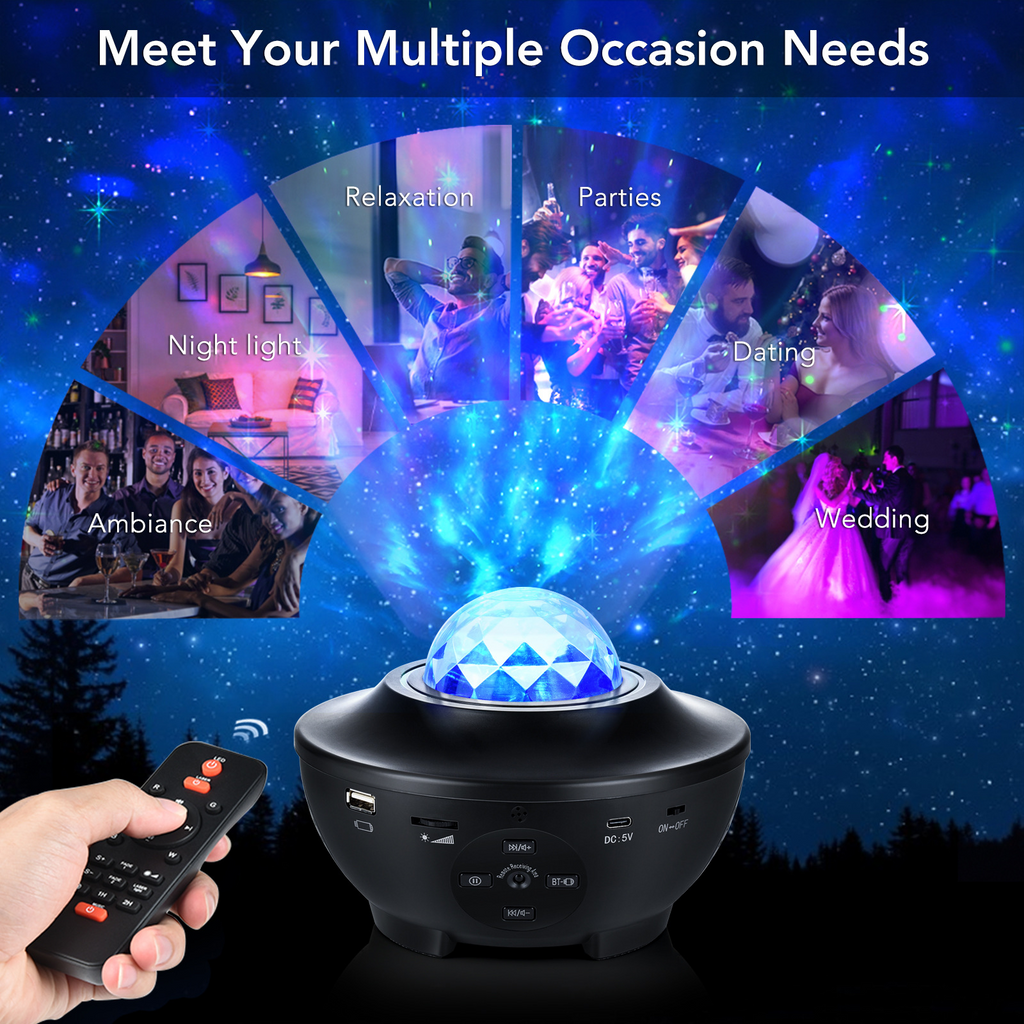 AuraGlow Galaxy Projector- 360° Starry Sky Light