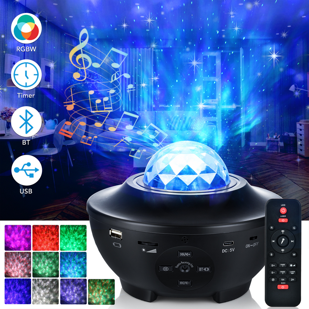 AuraGlow Galaxy Projector- 360° Starry Sky Light